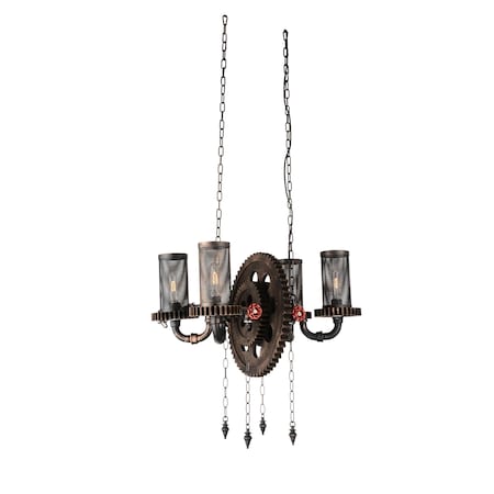 Cwi Lighting Manchi 4 Light Up Chandelier With Rust Finish 9722P25-4-211